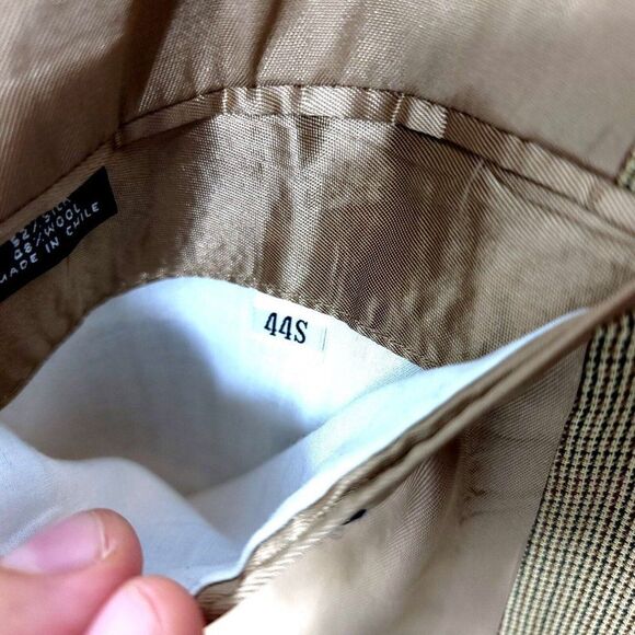 Brooks Brothers 346 Silk Wool 2 Button Sport Coat 42S Brown Tan Check Blazer - Picture 10 of 14